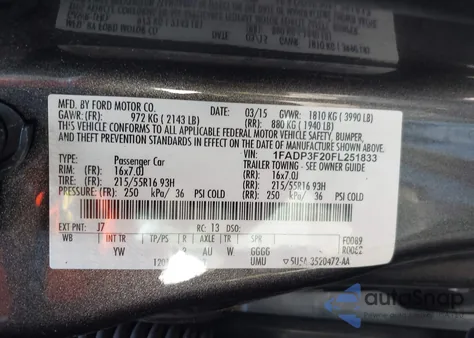 2015 Ford Focus Se из США, поврежденный, VIN 1FADP3F20FL251833